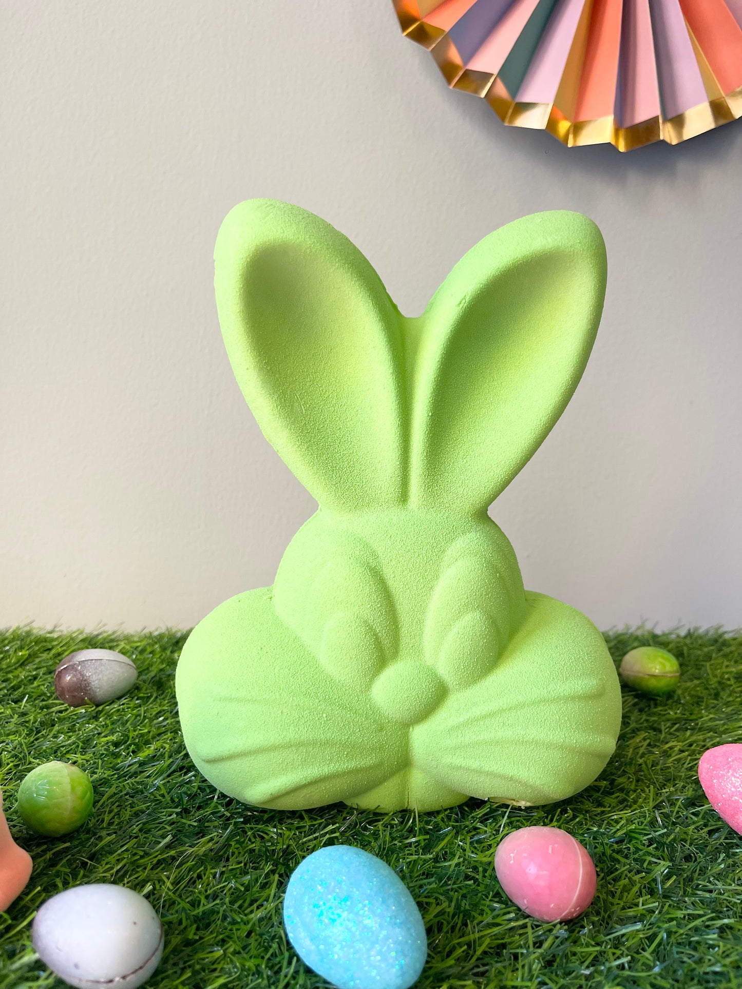 Green Easter Milk Chocolate Bunny Head with Mini Eggs