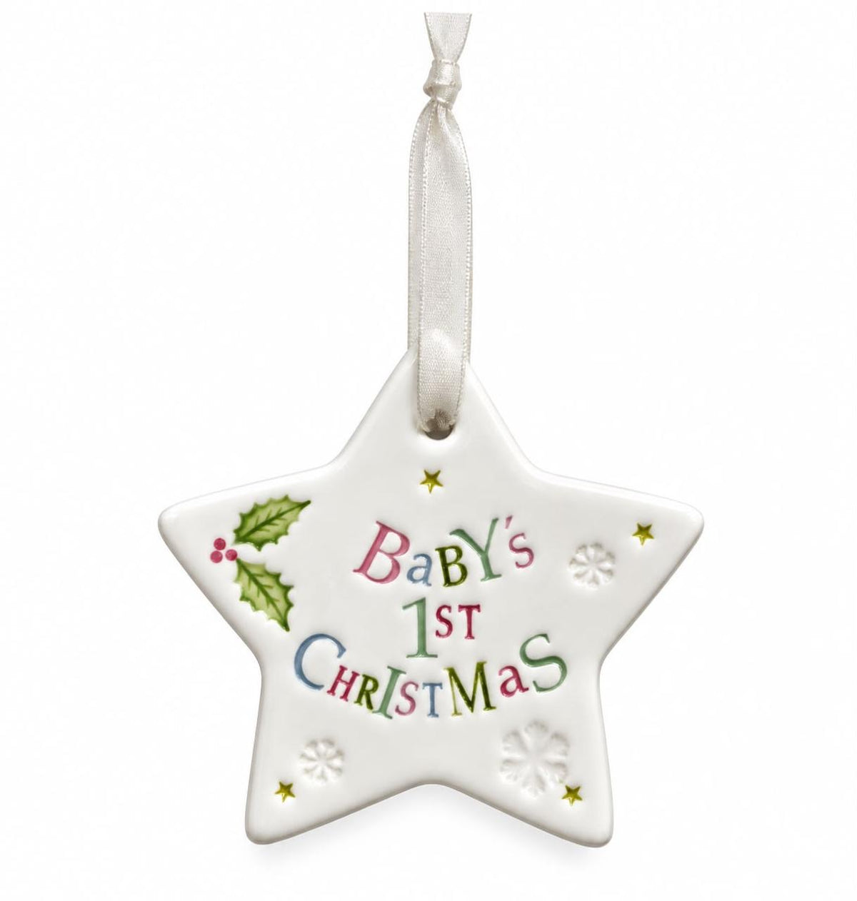 Handmade Ceramic Star – Baby’s 1st Christmas