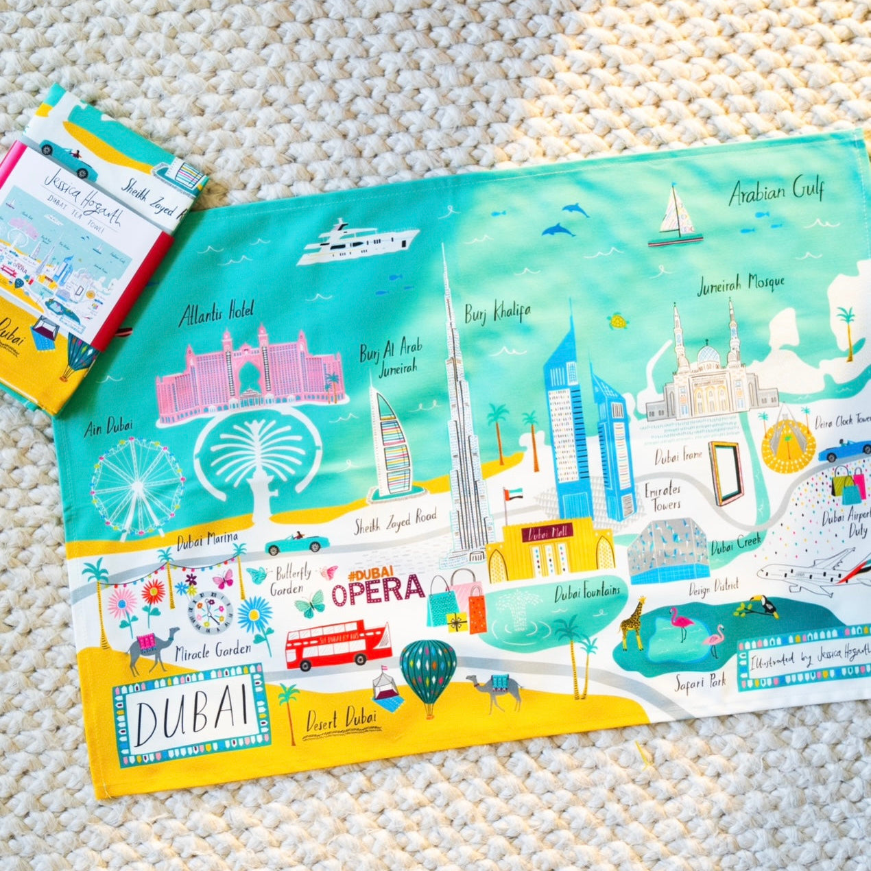 Dubai Landmark tea towel