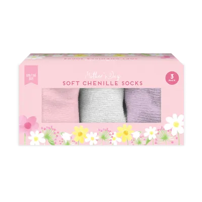 Mother's Day Soft Chenille Socks 3pk
