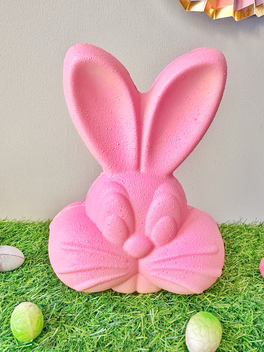 Pink Easter Milk Chocolate Bunny Head with chocolate Mini Eggs