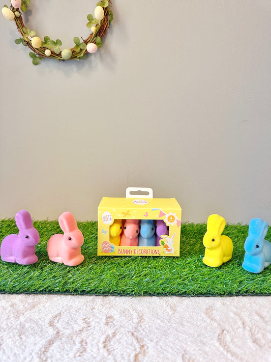 Mini Flocked Easter Bunnies