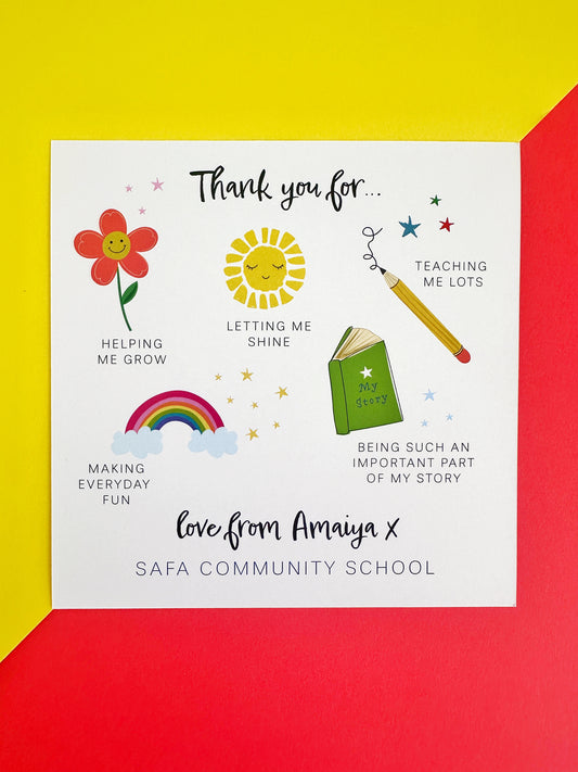 Teacher Card - Thank you for...