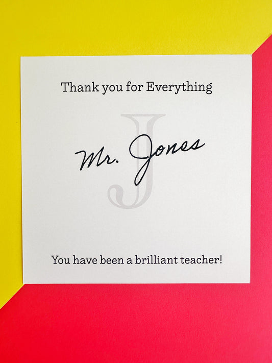 Teacher Card - Thank You for Everything