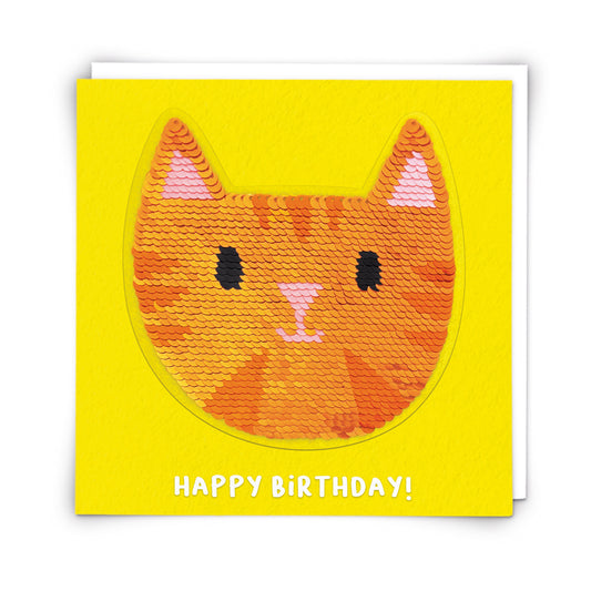 Sequin Cat Card