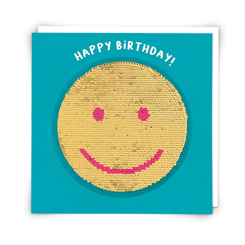 Sequin Smiley Face Card