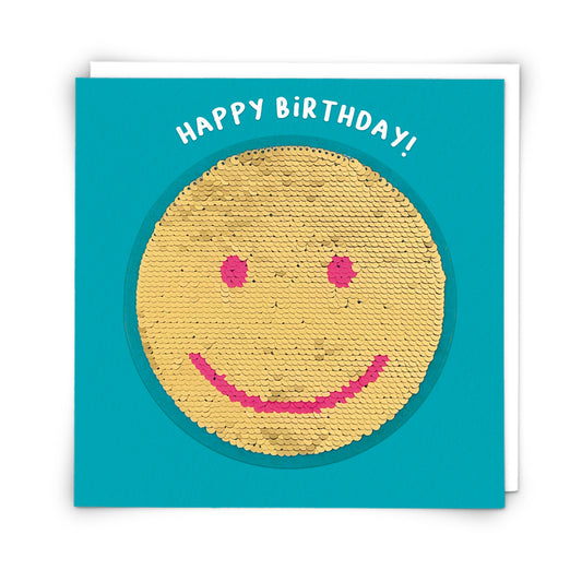 Sequin Smiley Face Card