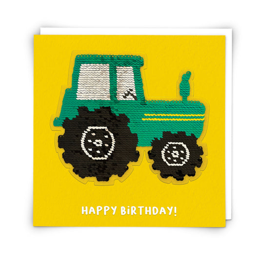 Sequin Tractor Card