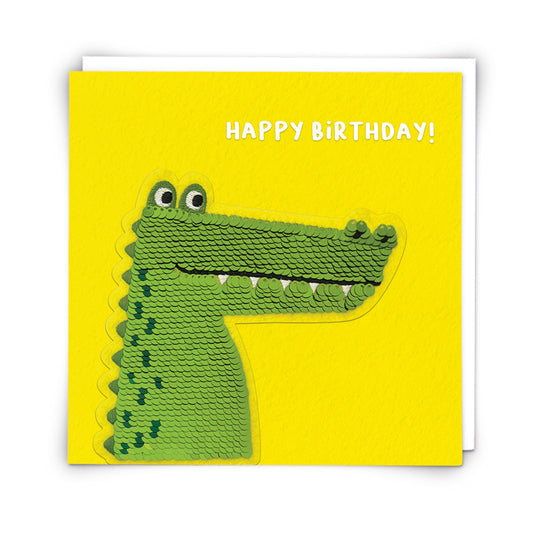 Sequin Crocodile Card