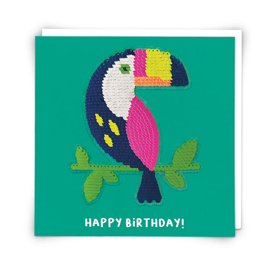 Sequin Toucan Card