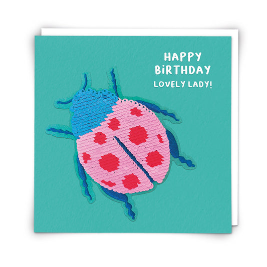 Sequin Ladybird Card