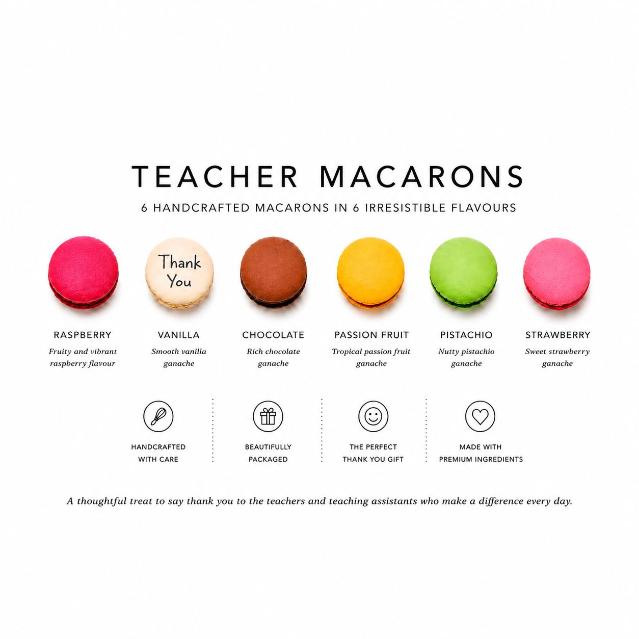 Teacher Macarons Gift Box – 6 Piece Collection