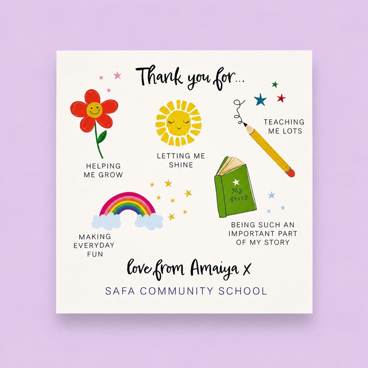 Teacher Card - Thank you for...