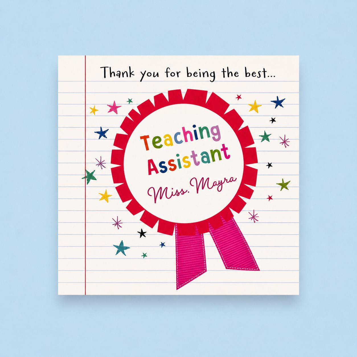 Teacher Assistant Card