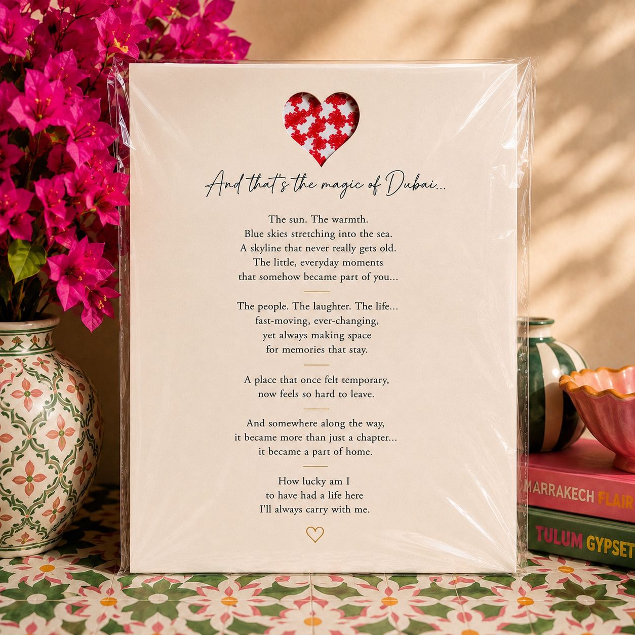The Leaving Keepsake A4 Dubai Print
