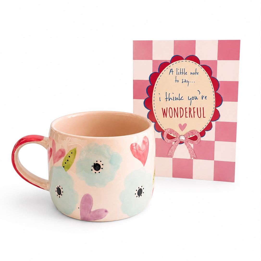 “I Think You're Wonderful" Mug & Greeting Card Gift Set