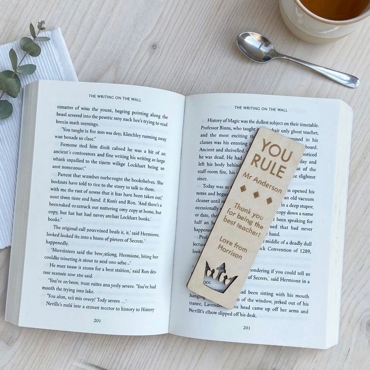 Thank You Teacher Personalized Wooden Bookmark
