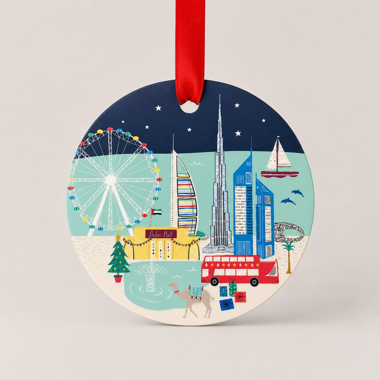 Dubai Landmark Melamine Hanging Keepsake Decoration
