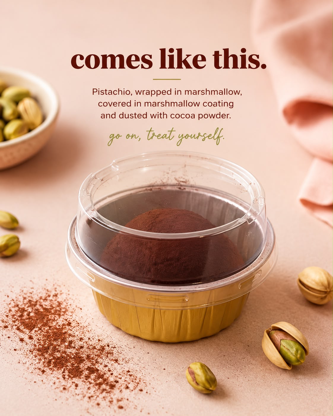 Pistachio Kunafa Marshmallow Cocoa Bomb