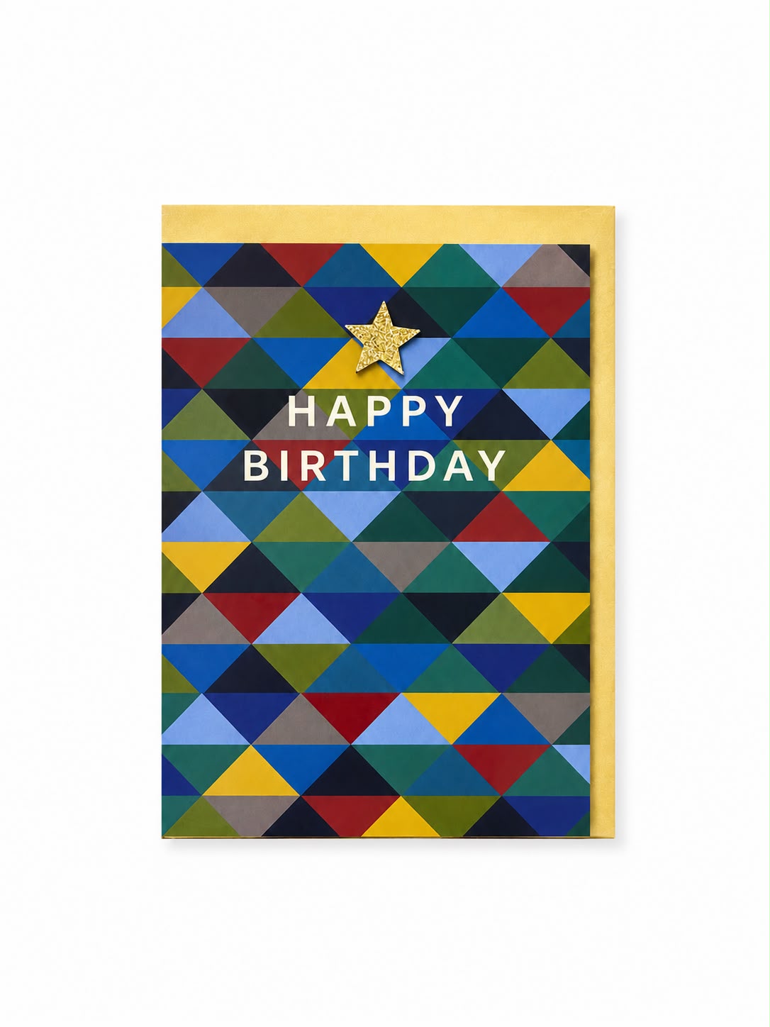 Happy Birthday Geometric Star Card