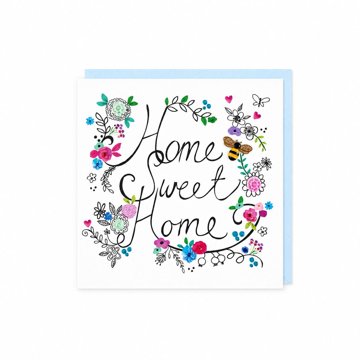 Hand-Finished “Home Sweet Home” Greeting Card