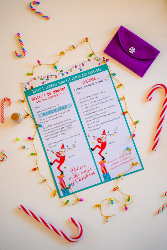 Hello and Goodbye Letter from the Elf with Mini Felt Envelope
