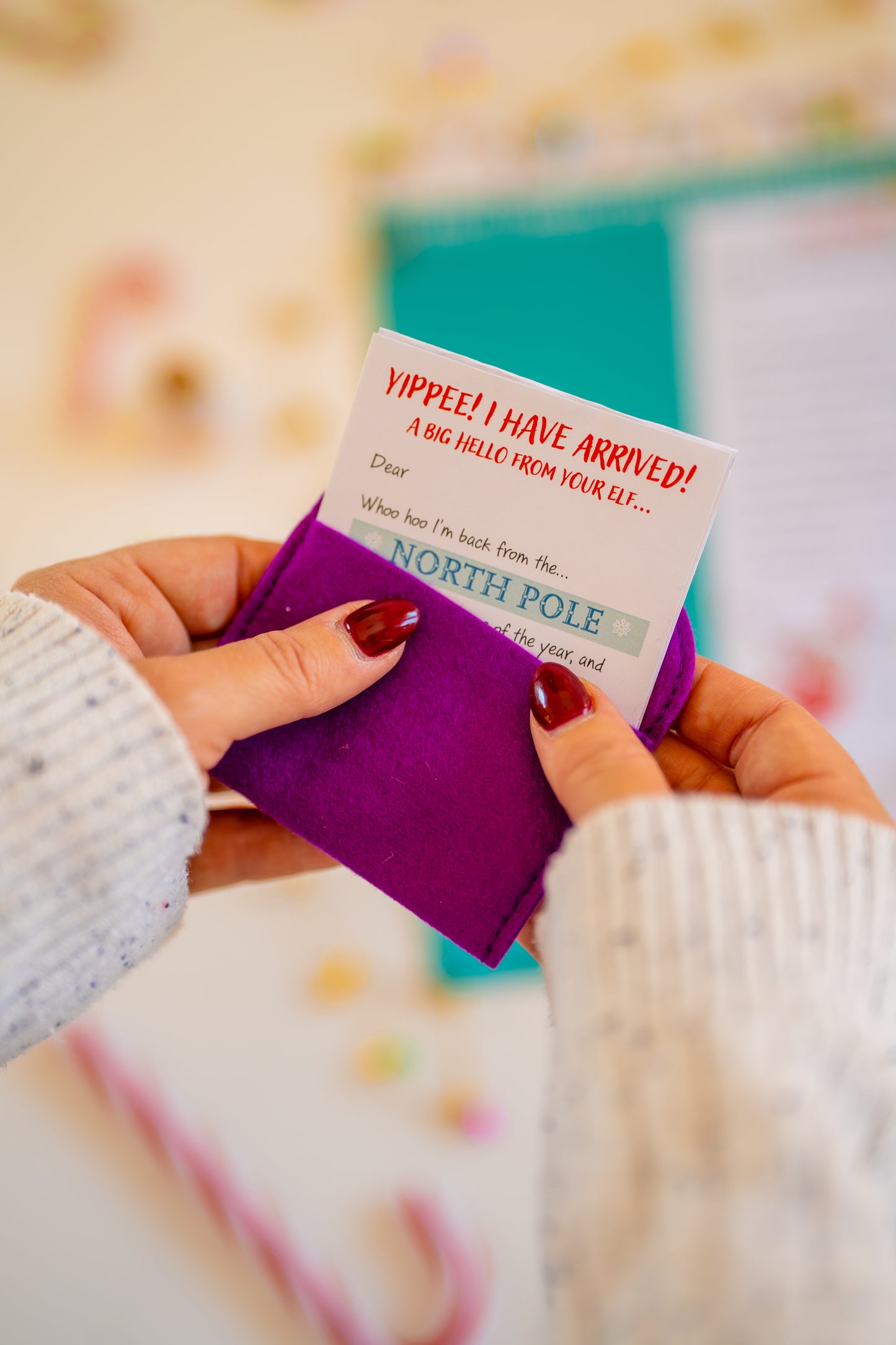 Hello and Goodbye Letter from the Elf with Mini Felt Envelope