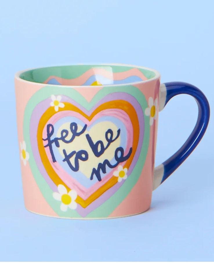 Free to be Me Flower Heart mug