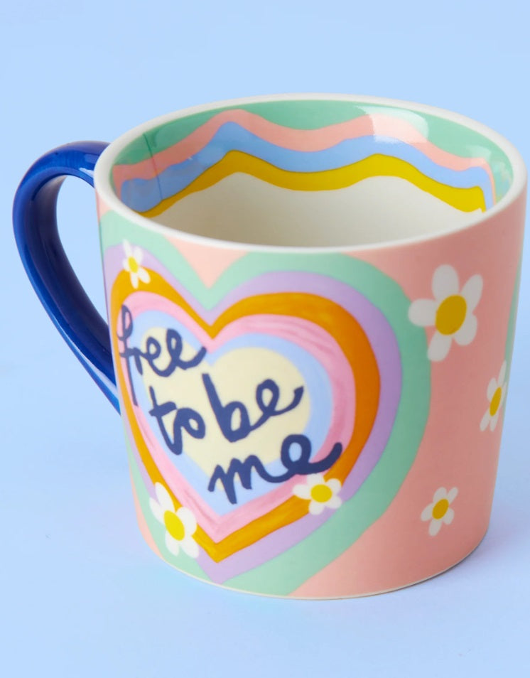 Free to be Me Flower Heart mug