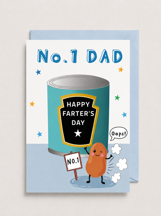 No.1 Dad “Happy Farter’s Day” greeting card