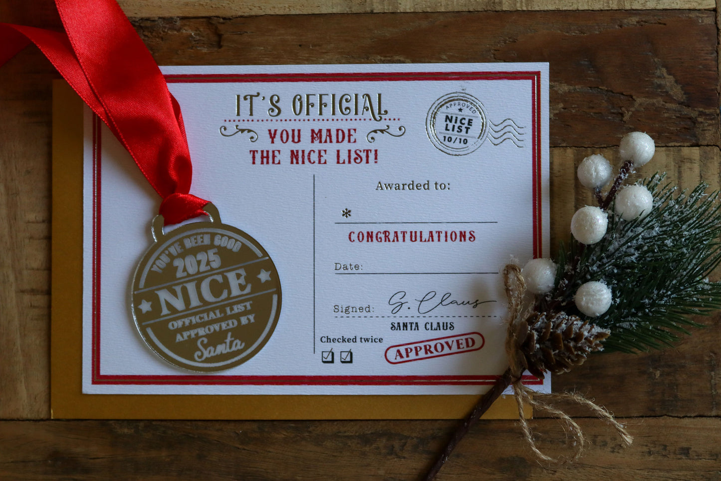 Nice List Engraved Medal 2025