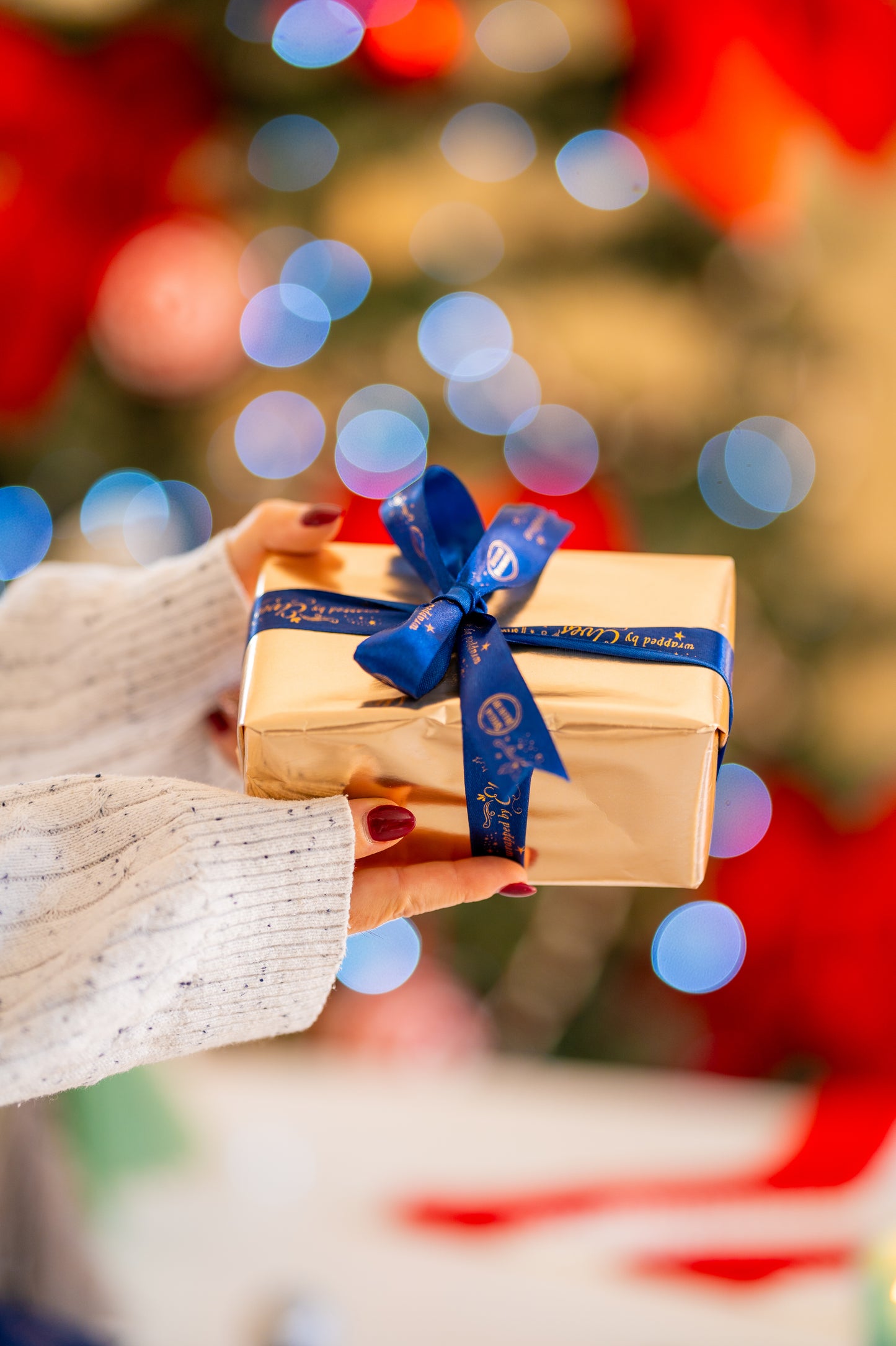 Luxury Christmas Ribbon - “Made by Elves” foiled design