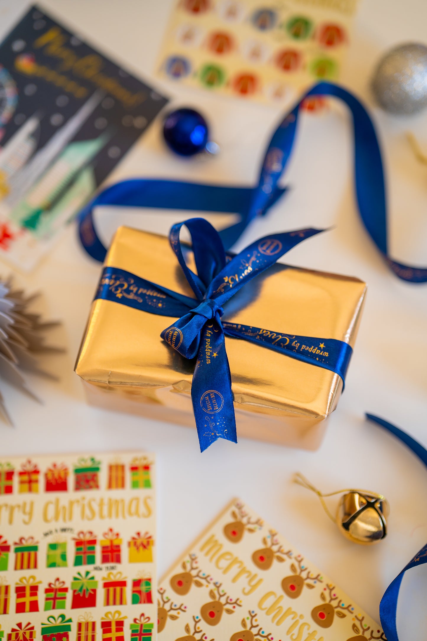 Luxury Christmas Ribbon - “Made by Elves” foiled design