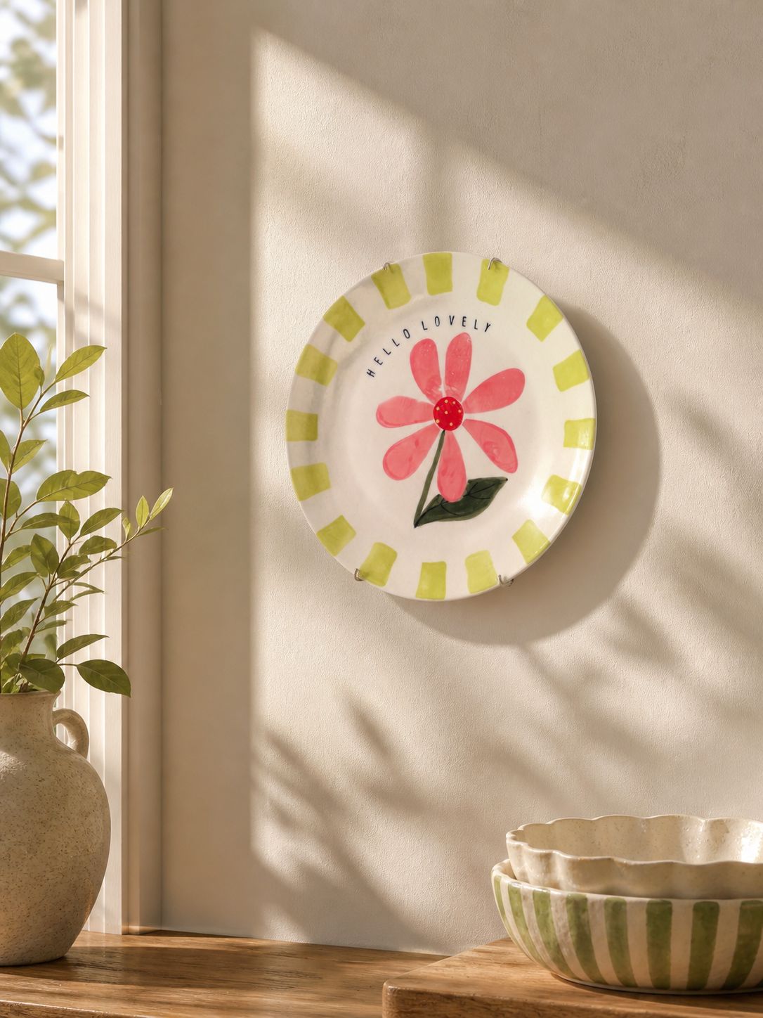 Hand-Painted Floral Decorative Plate