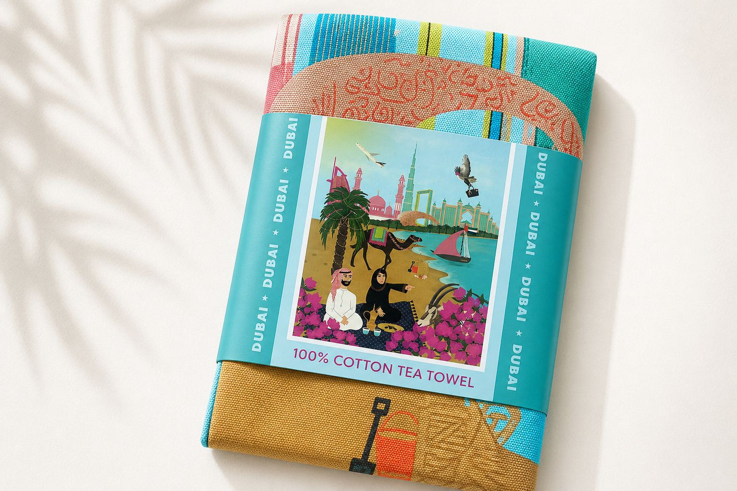 Luxury 100% Cotton Tea Towel - Dubai Emirati Edition
