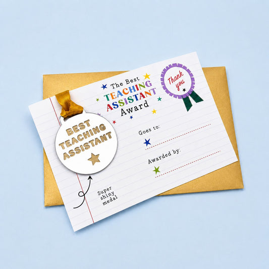 Best Teaching Assistant Award Medal Card