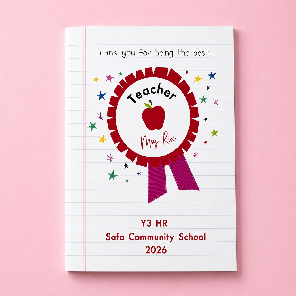 Personalised Teacher and Teaching Assistant Appreciation Notebooks Bundle