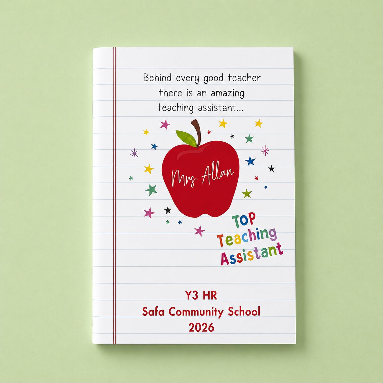 Personalised Teacher and Teaching Assistant Appreciation Notebooks Bundle