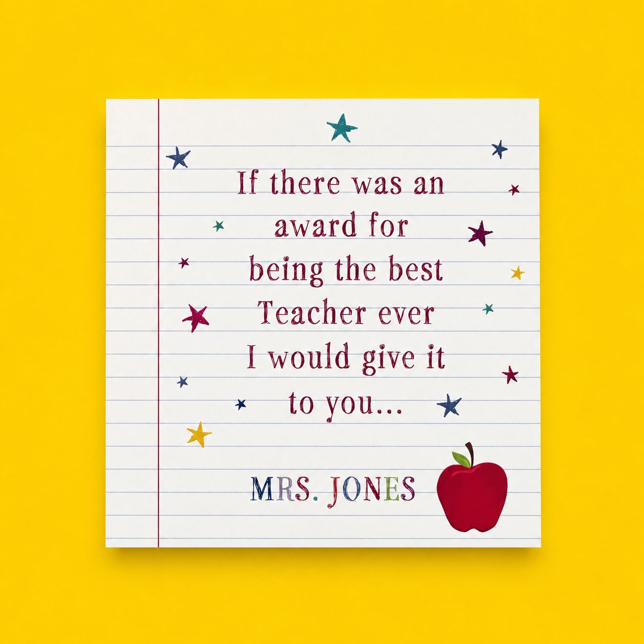 Teacher Card - Best Teacher Award