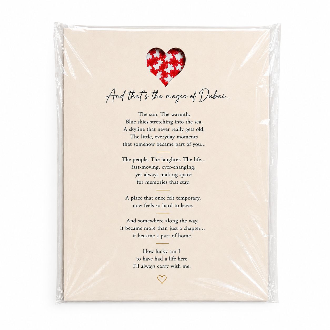 The Leaving Keepsake A4 Dubai Print