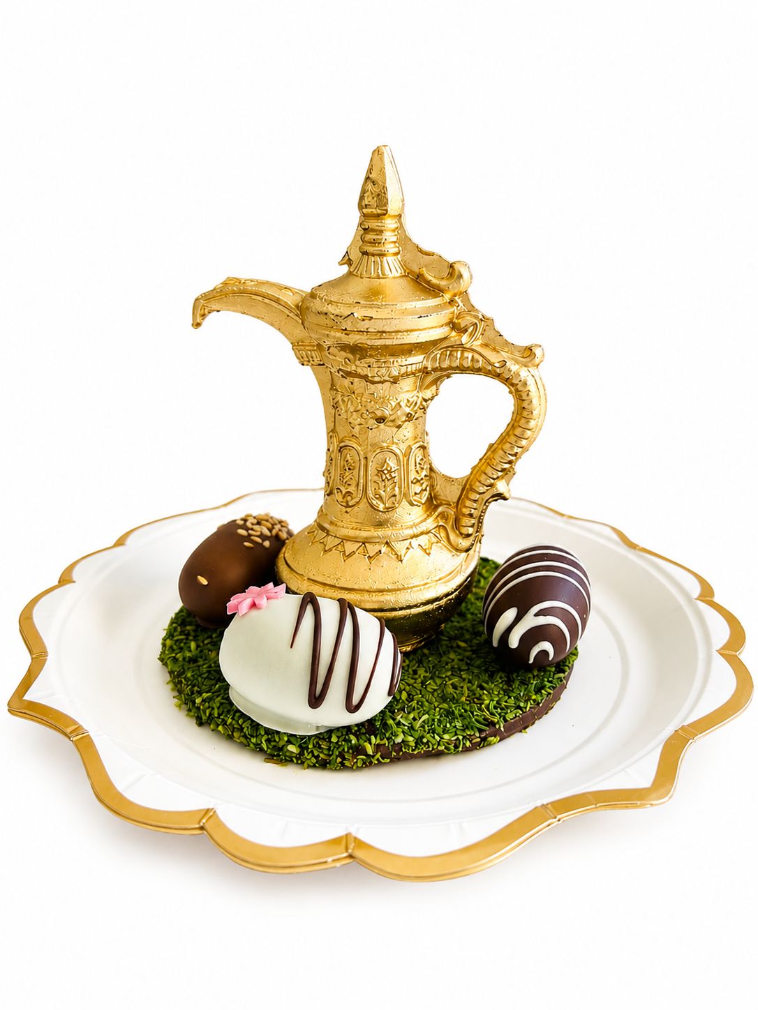 Golden Chocolate Traditional Arabic Coffee Pot Centrepiece