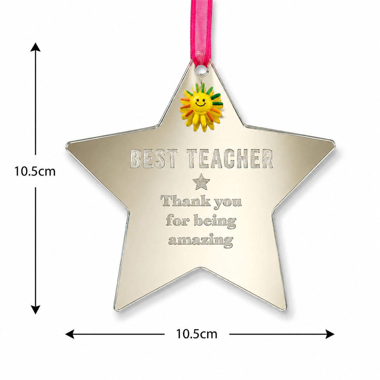 Best Teacher Star Plaque – Mirror Finish