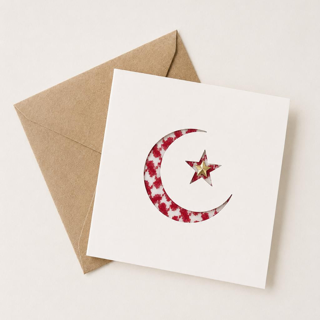 Luxury Handmade Moon and Star Greeting Card