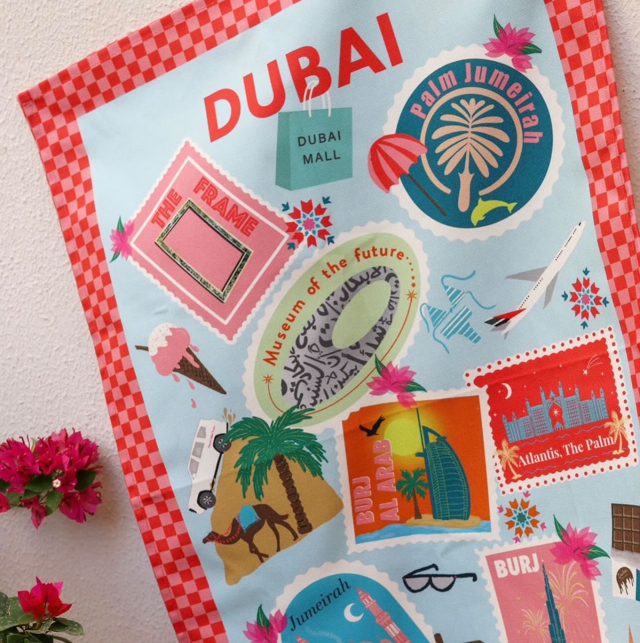 Dubai Landmark Stamp Tea Towel | 100% Cotton