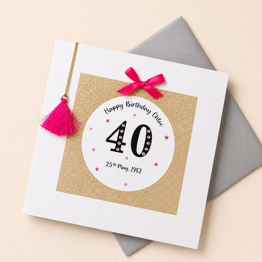 Personalised Milestone Birthday Card with Tassel