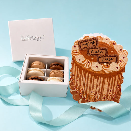 Happy Cake Day Card & Luxury Macaron Gift Box