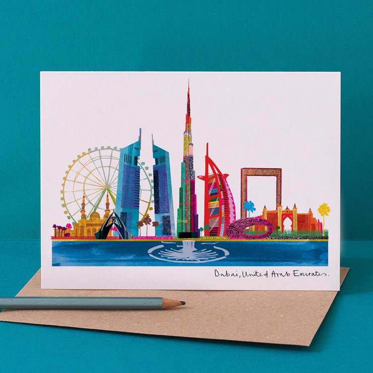 Dubai Illustrated Print by Jessica Hogarth