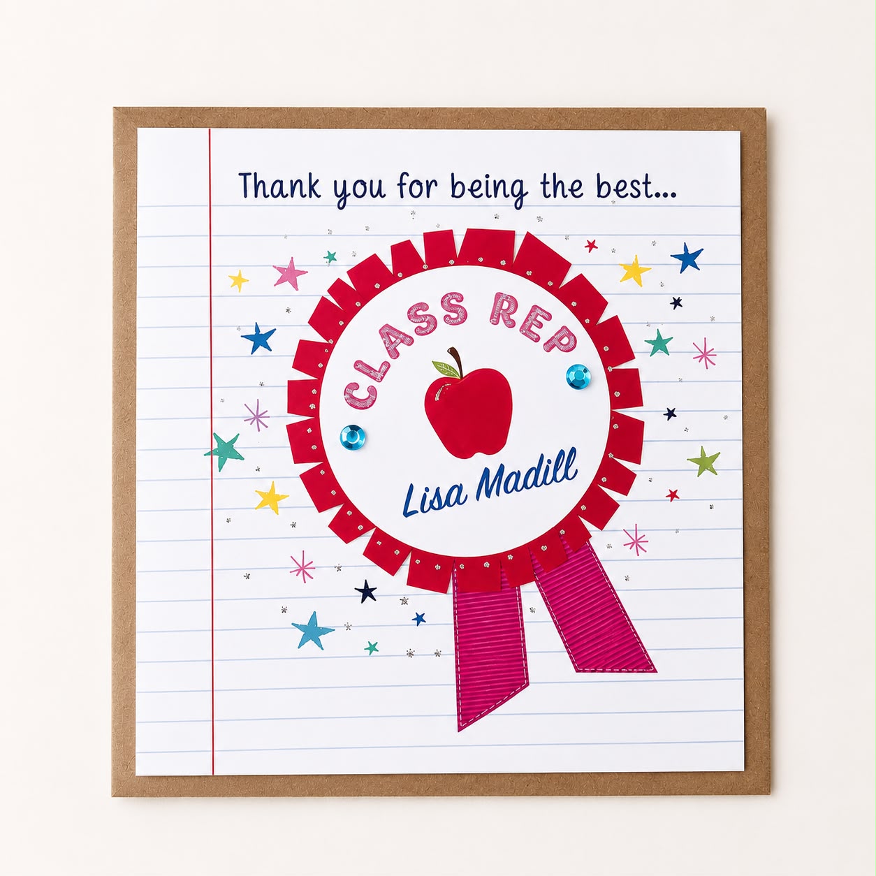 Personalised ‘Best Class Rep’ Thank You Card