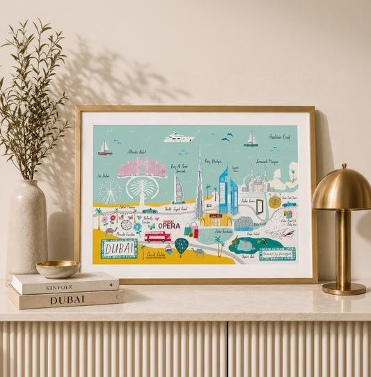 Dubai Illustrated Print by Jessica Hogarth