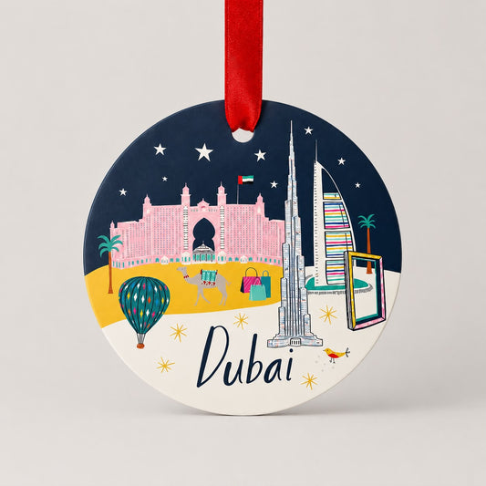 Dubai Landmark Melamine Hanging Keepsake Decoration